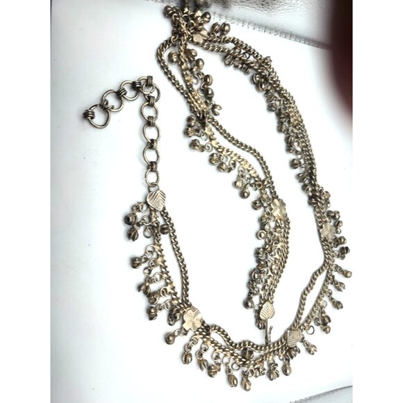 Vintage Silver-Tone Chain Belt with Hearts, Clubs & Dangling Bells 38" musical - Picture 2 of 6